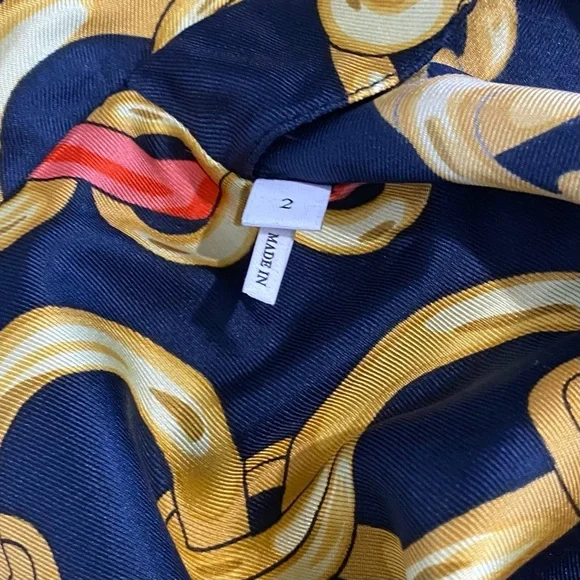 Sandro Paris New Mathias Silk Chain Print Button Down Blouse Medium Designer - Picture 12 of 16